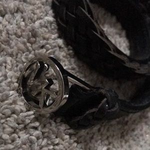 Michael kors braided leather belt